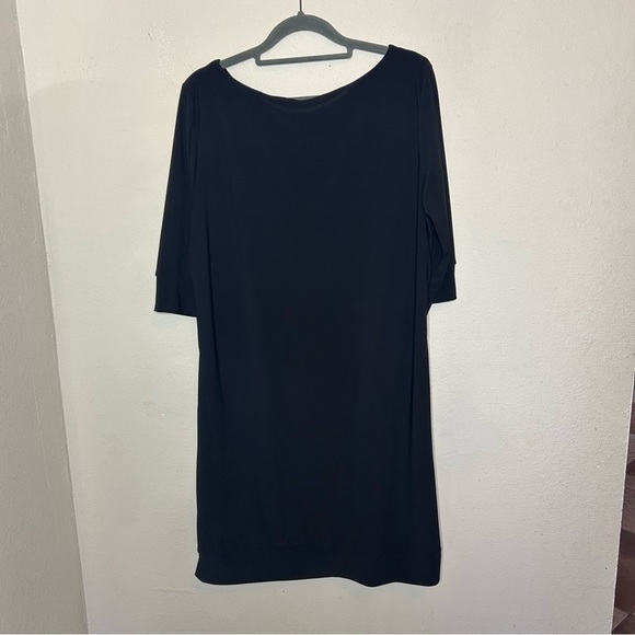 Audrey Whitmore Black Sutton Elbow Sleeve Shift Dress Size L - Picture 8 of 8